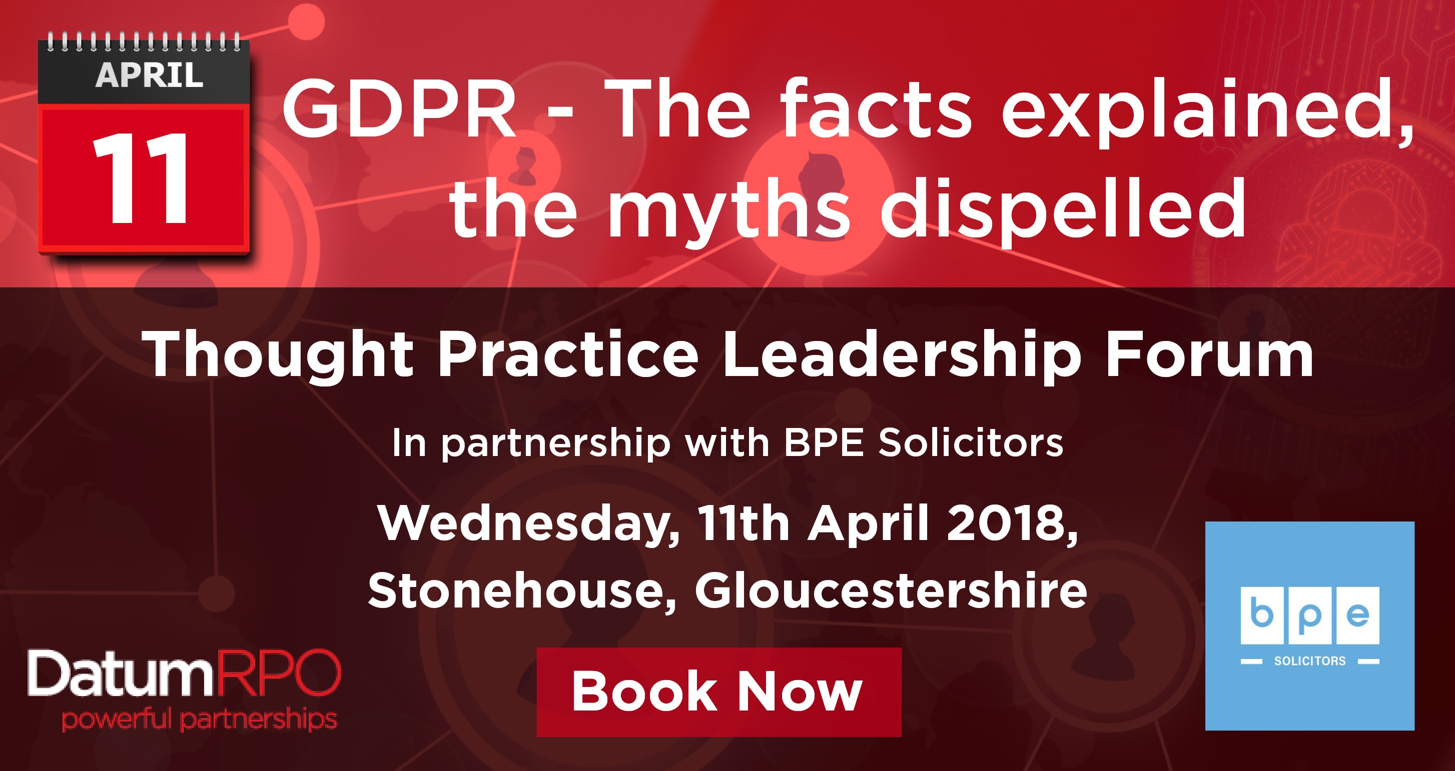 Join us on Wedneday, 11th April at our GDPR Thought Leadership Forum Event